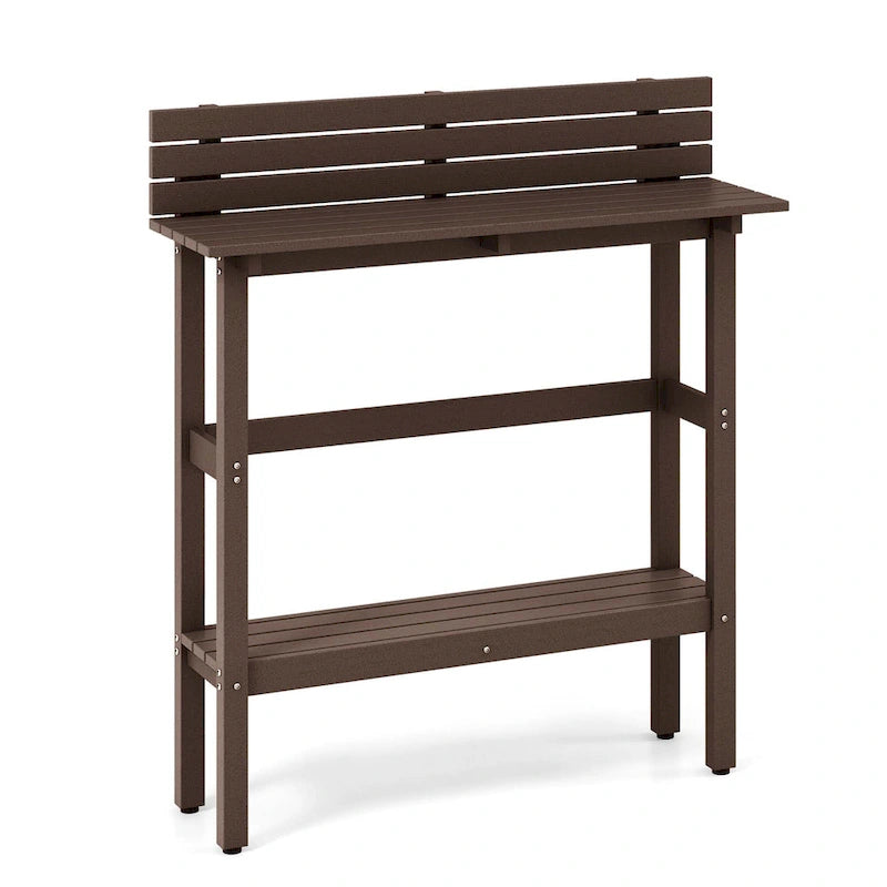 Table de bar d'extérieur de 48 pouces avec étagère de rangement et pied réglable