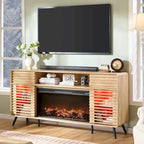Meuble TV Cheminée Style Mid-Century, Meuble de Divertissement