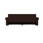 Canapé-lit Chesterfield, grand canapé-lit escamotable, canapé-lit convertible en velours/similicuir avec garniture cloutée et accoudoirs arrondis