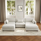 Canapé modulaire sectionnel en U 5 places avec pouf