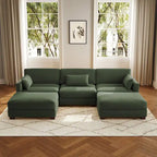 Canapé modulaire sectionnel en U 5 places avec pouf