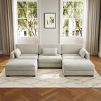 Canapé modulaire sectionnel en U 5 places avec pouf