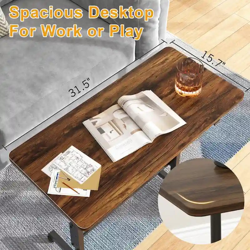 Bureau debout mobile à roulettes, petit bureau debout réglable en hauteur, bureaux roulants portables de 80 cm