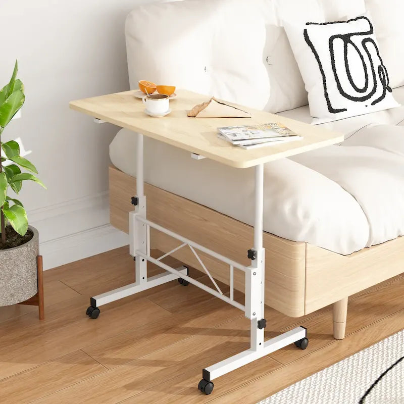 Bureau debout mobile à roulettes, petit bureau debout réglable en hauteur, bureaux roulants portables de 80 cm