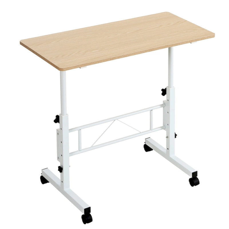 Bureau debout mobile à roulettes, petit bureau debout réglable en hauteur, bureaux roulants portables de 80 cm