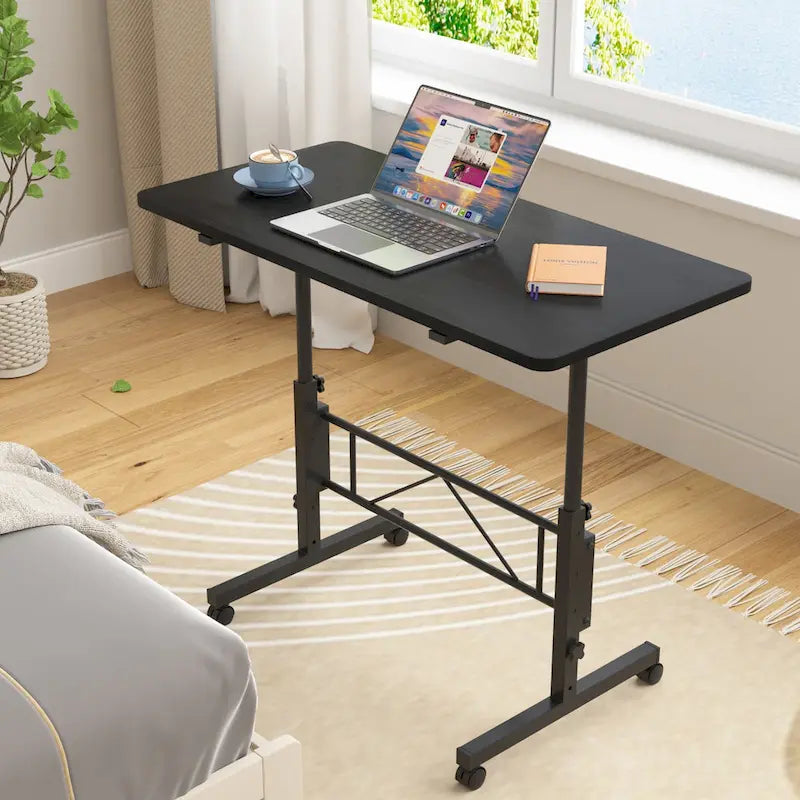 Bureau debout mobile à roulettes, petit bureau debout réglable en hauteur, bureaux roulants portables de 80 cm