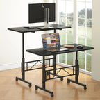 Bureau debout mobile à roulettes, petit bureau debout réglable en hauteur, bureaux roulants portables de 80 cm