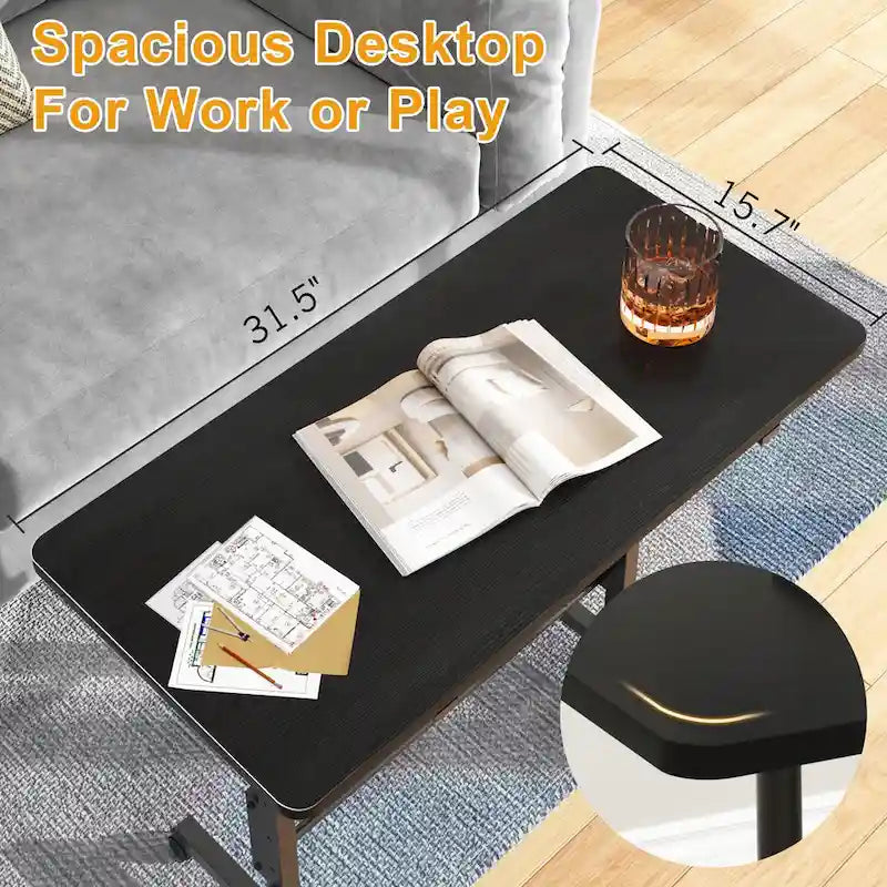 Bureau debout mobile à roulettes, petit bureau debout réglable en hauteur, bureaux roulants portables de 80 cm