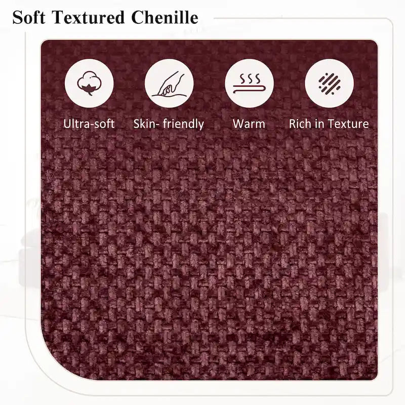 Canapé d'angle réversible en tissu chenille avec méridienne