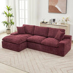 Canapé d'angle réversible en tissu chenille avec méridienne