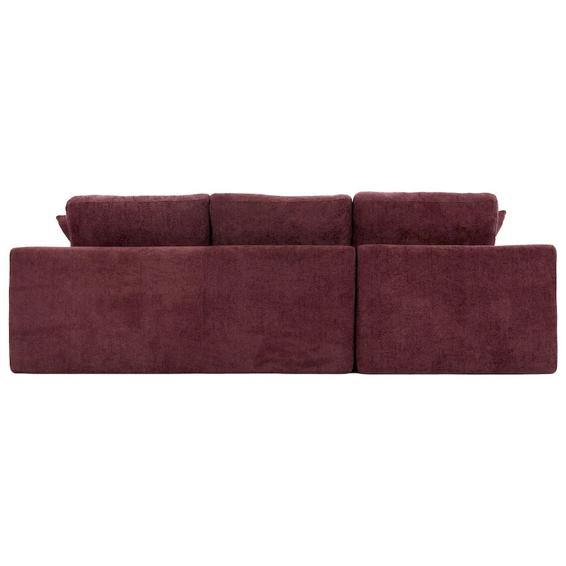 Canapé d'angle réversible en tissu chenille avec méridienne