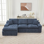 Canapé d'angle réversible en tissu chenille avec méridienne