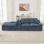 Canapé d'angle réversible en tissu chenille avec méridienne