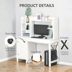 Bureau d'ordinateur de style ferme avec huche et armoire de rangement