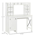 Bureau d'ordinateur de style ferme avec huche et armoire de rangement