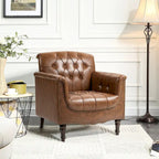 Fauteuil d'appoint capitonné en cuir végétalien