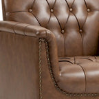 Fauteuil d'appoint capitonné en cuir végétalien