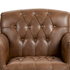 Fauteuil d'appoint capitonné en cuir végétalien