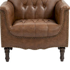 Fauteuil d'appoint capitonné en cuir végétalien
