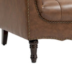 Fauteuil d'appoint capitonné en cuir végétalien