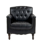 Fauteuil d'appoint capitonné en cuir végétalien