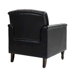 Fauteuil d'appoint capitonné en cuir végétalien