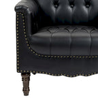 Fauteuil d'appoint capitonné en cuir végétalien