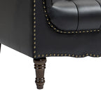 Fauteuil d'appoint capitonné en cuir végétalien