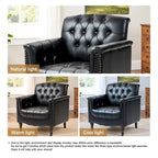 Fauteuil d'appoint capitonné en cuir végétalien