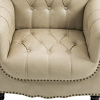 Fauteuil d'appoint capitonné en cuir végétalien