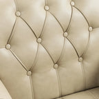Fauteuil d'appoint capitonné en cuir végétalien