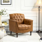 Fauteuil d'appoint capitonné en cuir végétalien