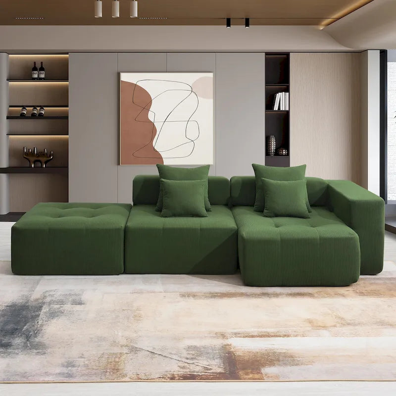 Canapé modulaire en L "Cloud", sectionnel en velours côtelé