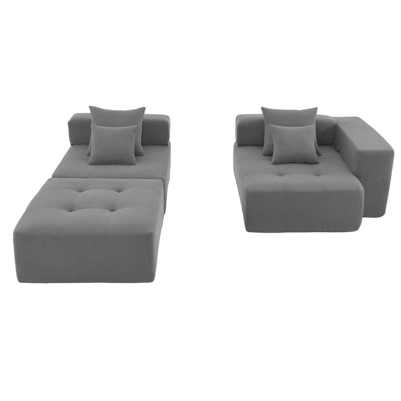 Canapé modulaire en L "Cloud", sectionnel en velours côtelé