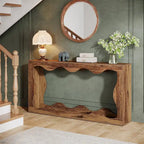 Console en bois de 63 pouces, table d'entrée rectangulaire pour salon, marron rustique