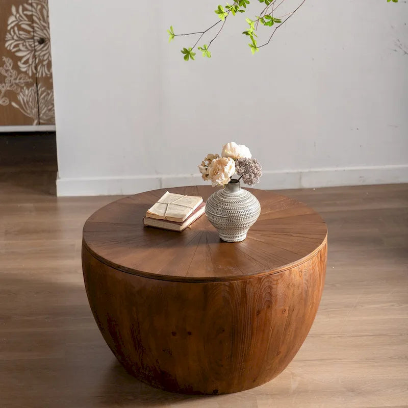 Table basse en forme de seau, style vintage, avec fonction de rangement