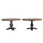 Table à manger extensible ovale bicolore en bois massif