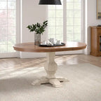 Table à manger extensible ovale bicolore en bois massif