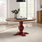Table à manger extensible ovale bicolore en bois massif