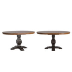 Table à manger extensible ovale bicolore en bois massif