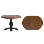Table à manger extensible ovale bicolore en bois massif