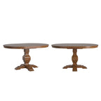 Table à manger extensible ovale bicolore en bois massif