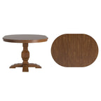 Table à manger extensible ovale bicolore en bois massif