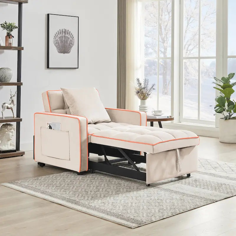 Fauteuil-lit pliant avec dossier réglable - 33.85 x 35.43 x 31.10