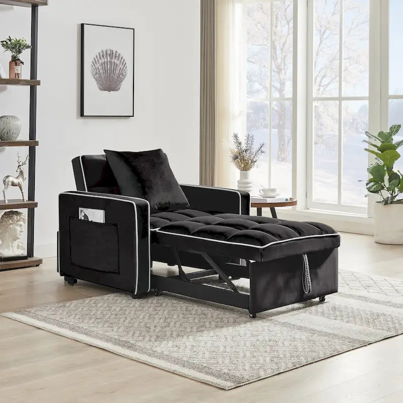 Fauteuil-lit pliant avec dossier réglable - 33.85 x 35.43 x 31.10