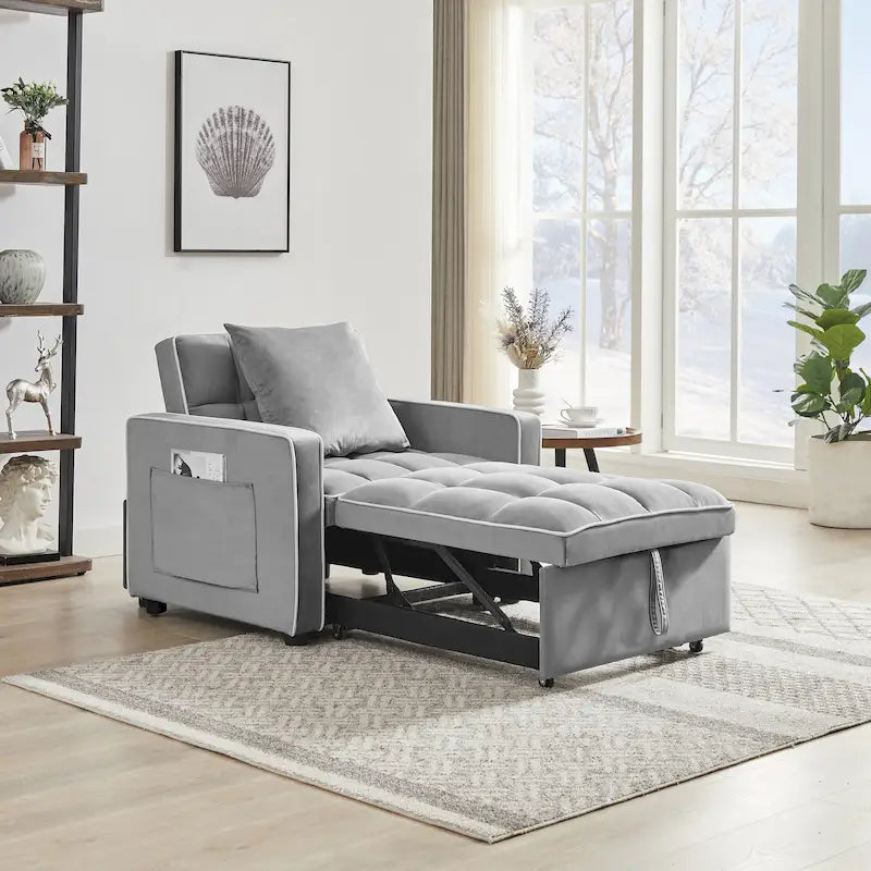 Fauteuil-lit pliant avec dossier réglable - 33.85 x 35.43 x 31.10