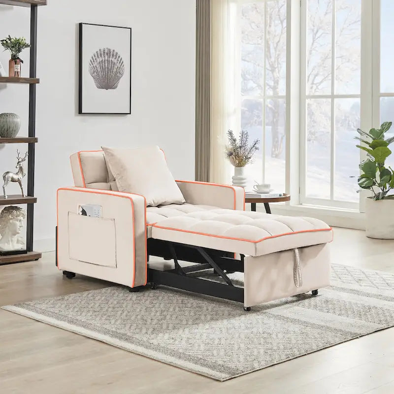 Fauteuil-lit pliant avec dossier réglable - 33.85 x 35.43 x 31.10