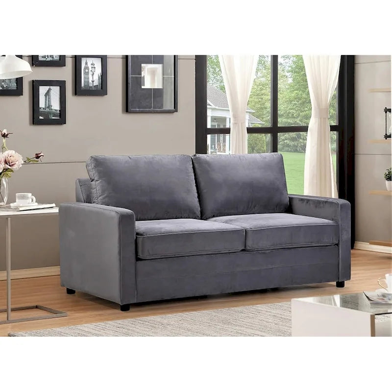 Canapé convertible en velours avec accoudoirs carrés de 70 pouces