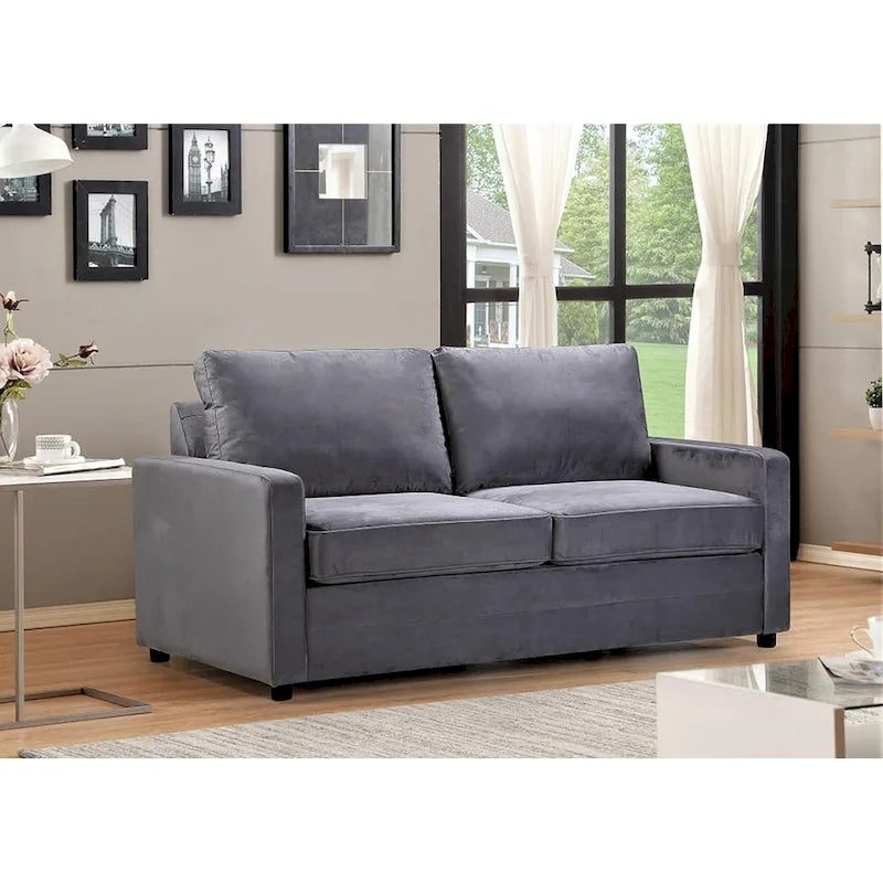 Canapé convertible en velours avec accoudoirs carrés de 70 pouces