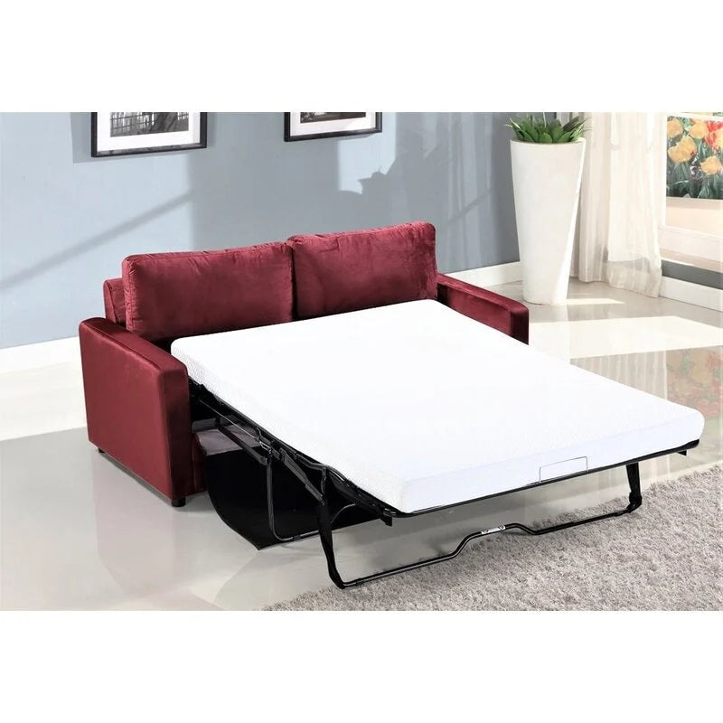 Canapé convertible en velours avec accoudoirs carrés de 70 pouces